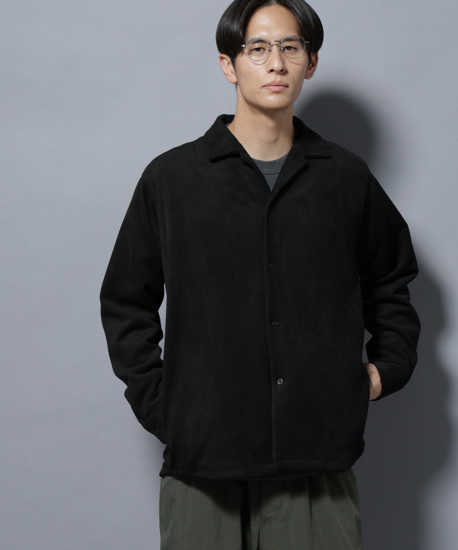 nano･universe「フェイクスエードシャツ 長袖」|シャツ・ブラウス|