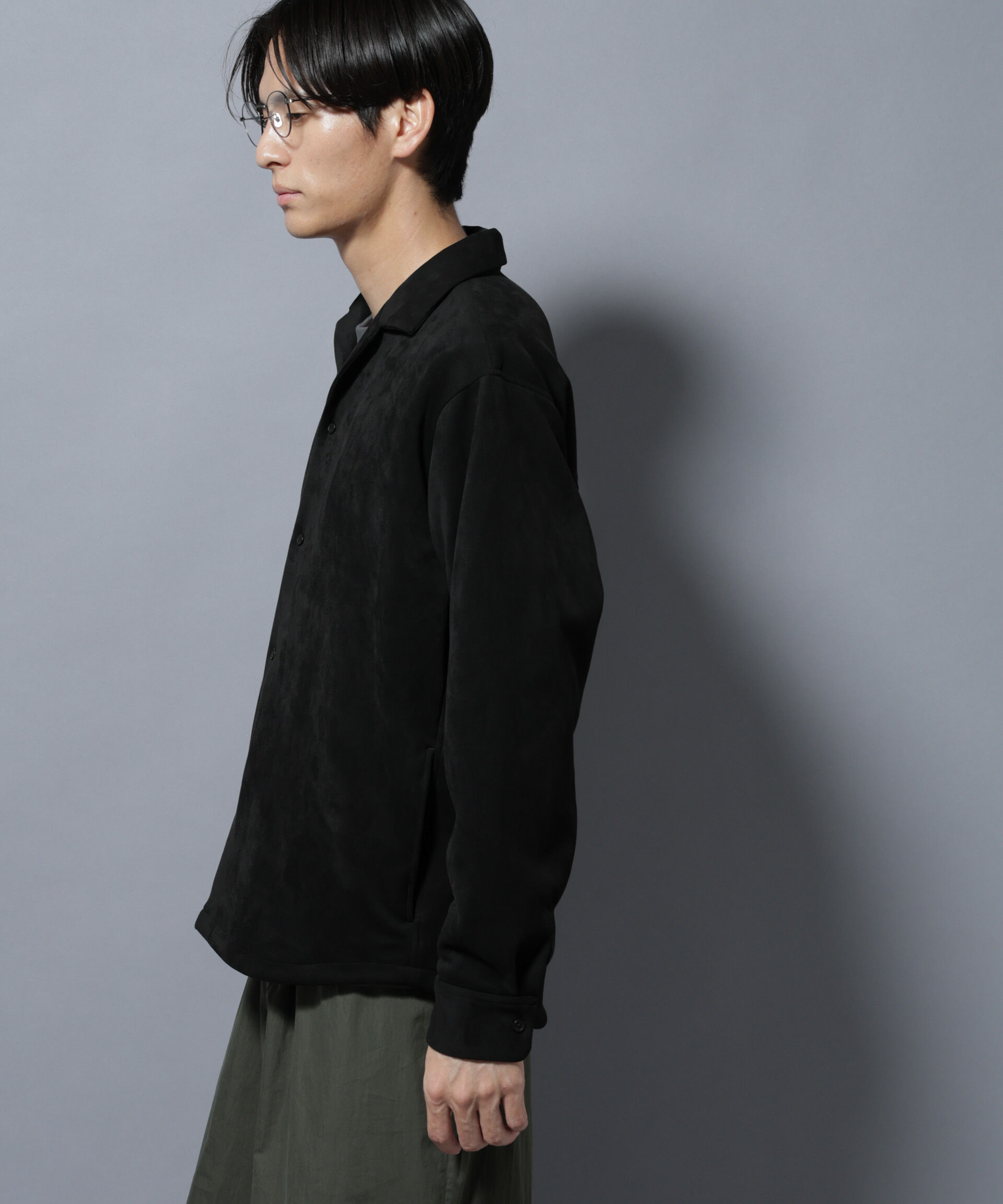 nano･universe「フェイクスエードシャツ 長袖」|シャツ・ブラウス|