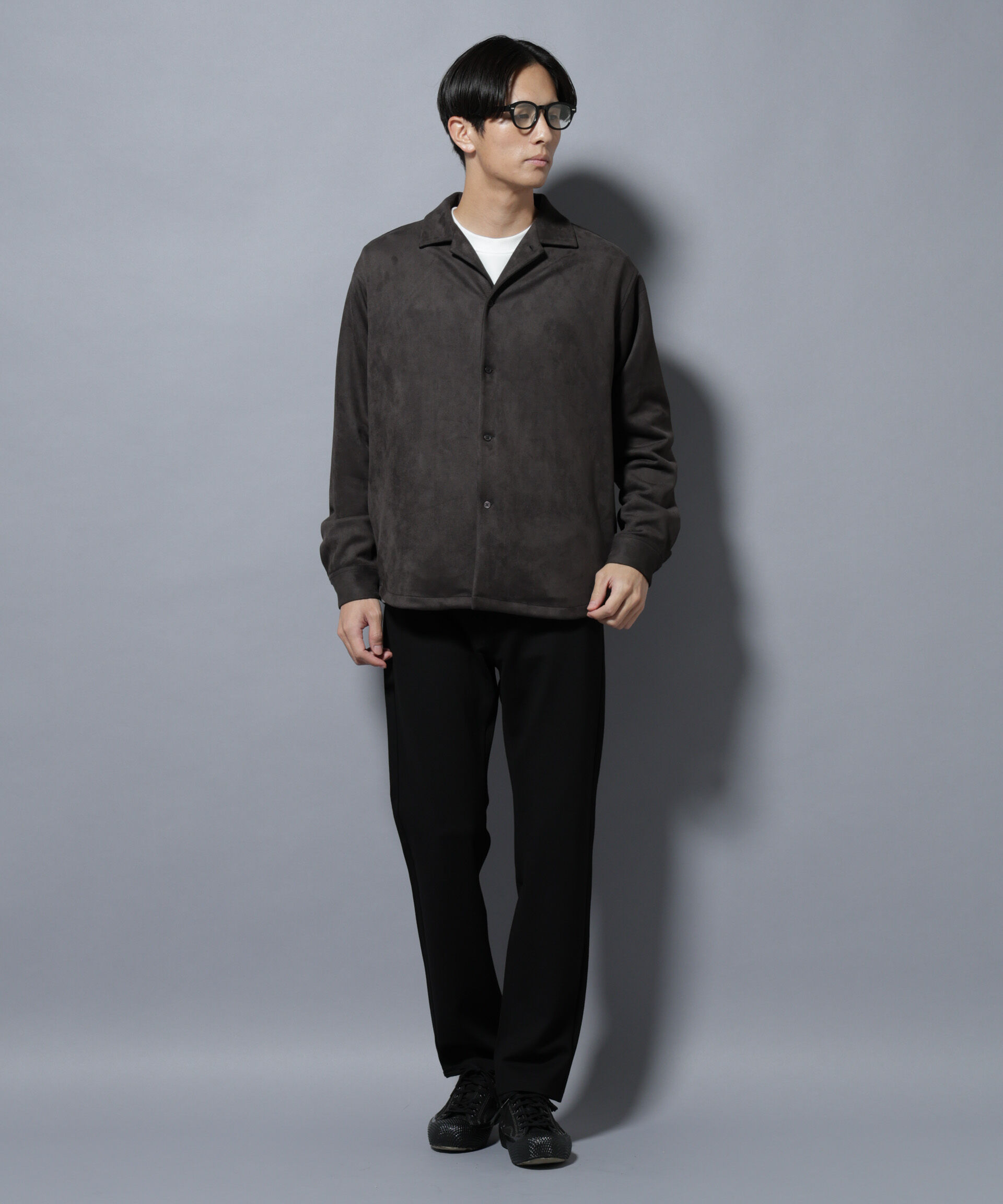 nano･universe「フェイクスエードシャツ 長袖」|シャツ・ブラウス|