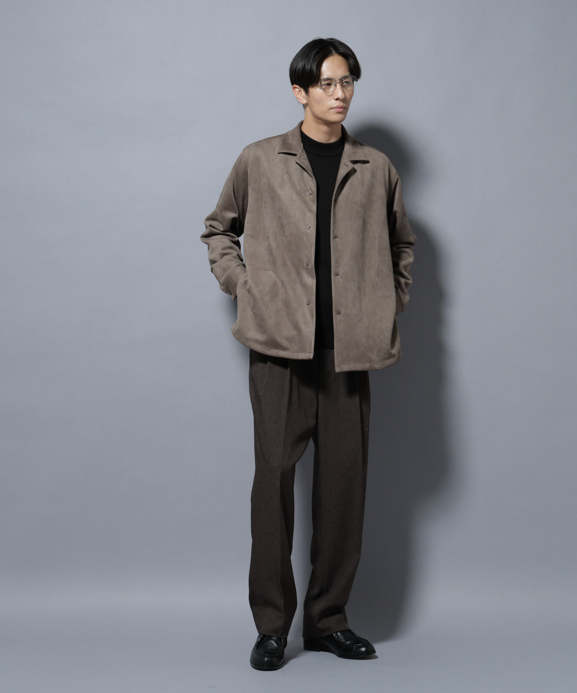 nano･universe「フェイクスエードシャツ 長袖」|シャツ・ブラウス|