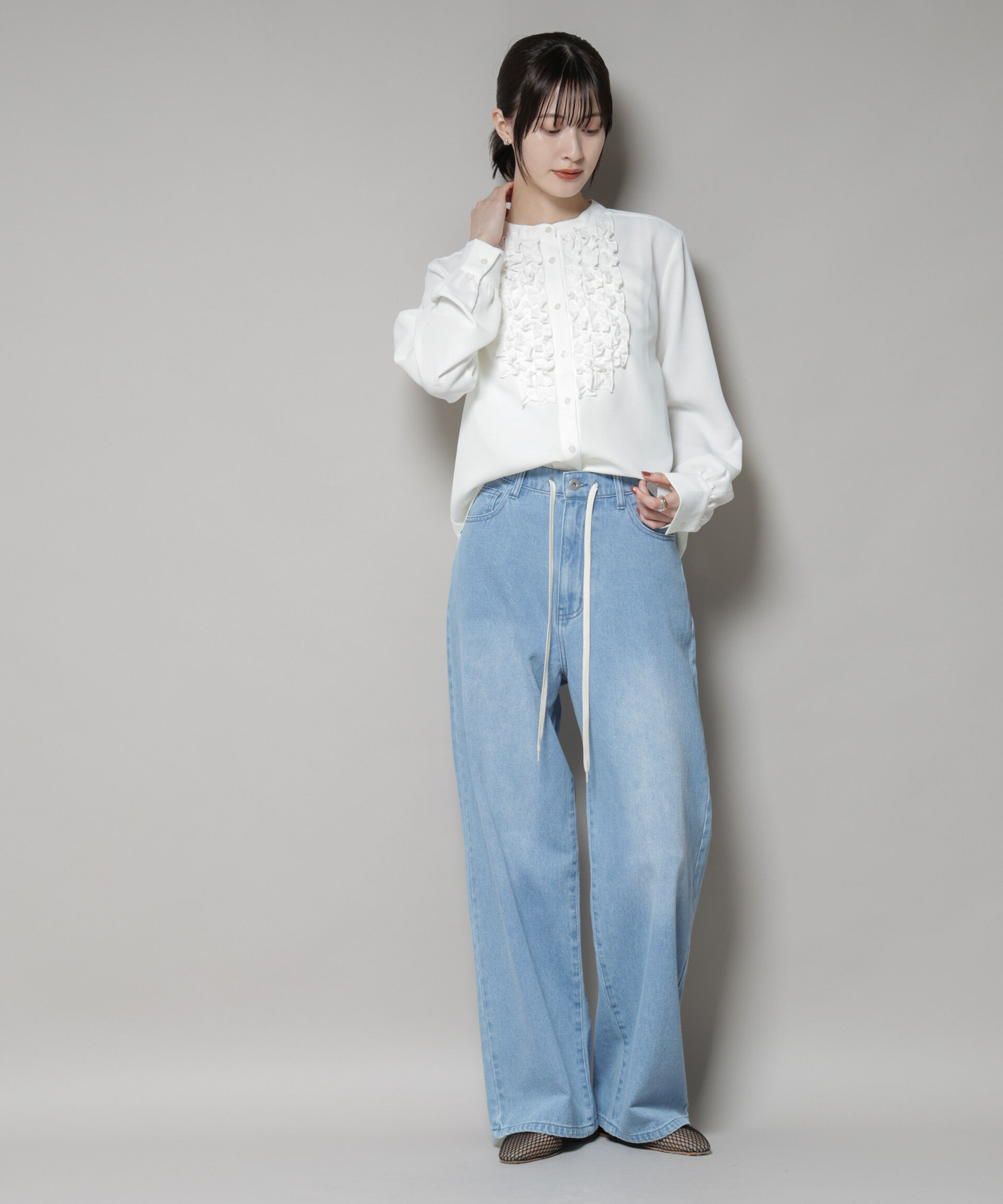 nano･universe「フロントフリルブラウス」|シャツ・ブラウス|