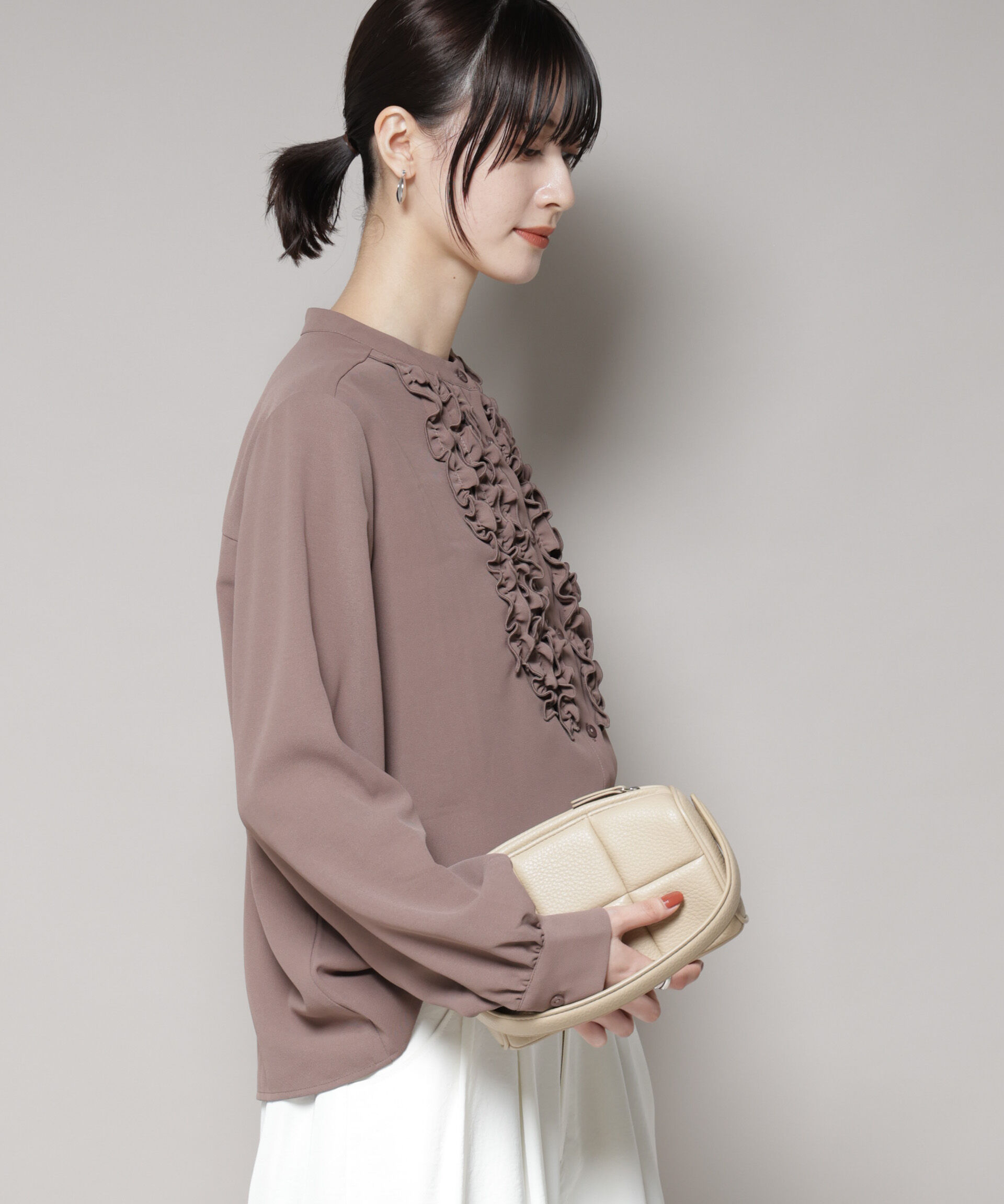 nano･universe「フロントフリルブラウス」|シャツ・ブラウス|