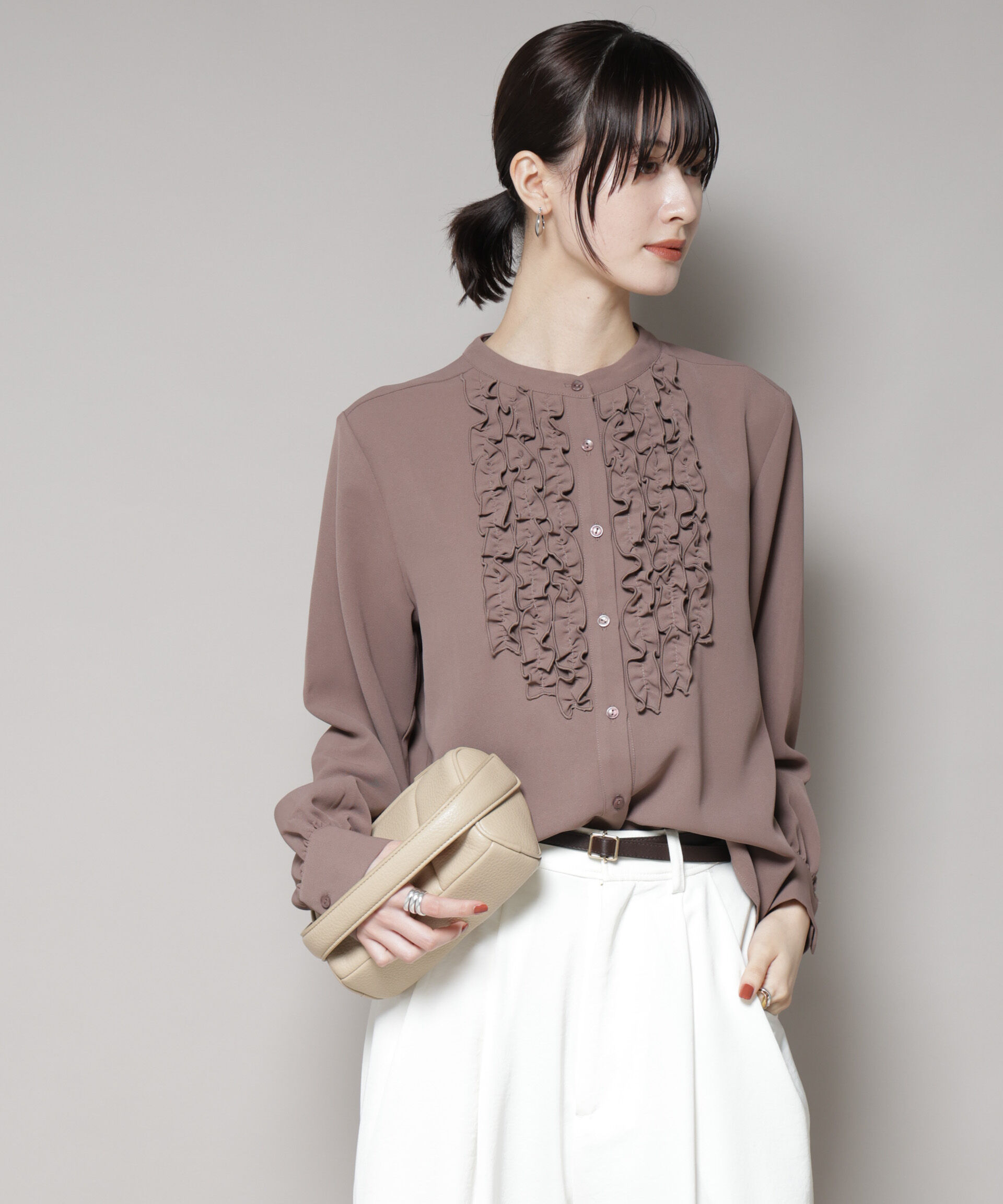 nano･universe「フロントフリルブラウス」|シャツ・ブラウス|