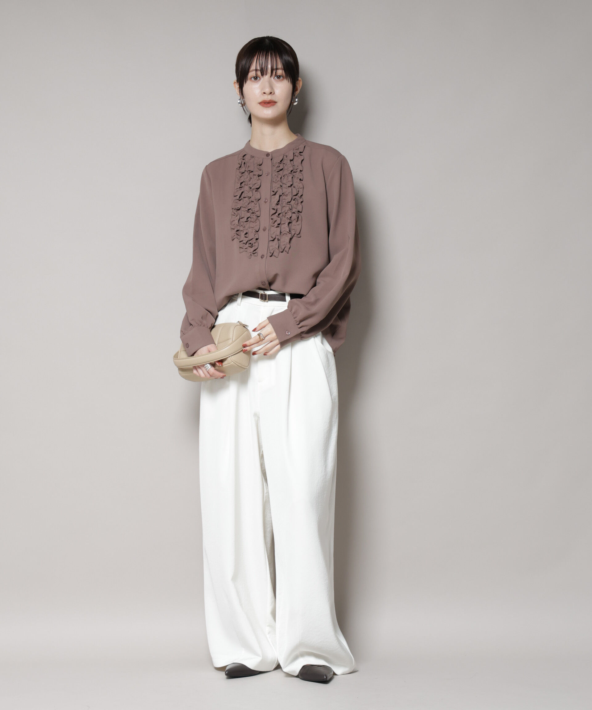 nano･universe「フロントフリルブラウス」|シャツ・ブラウス|