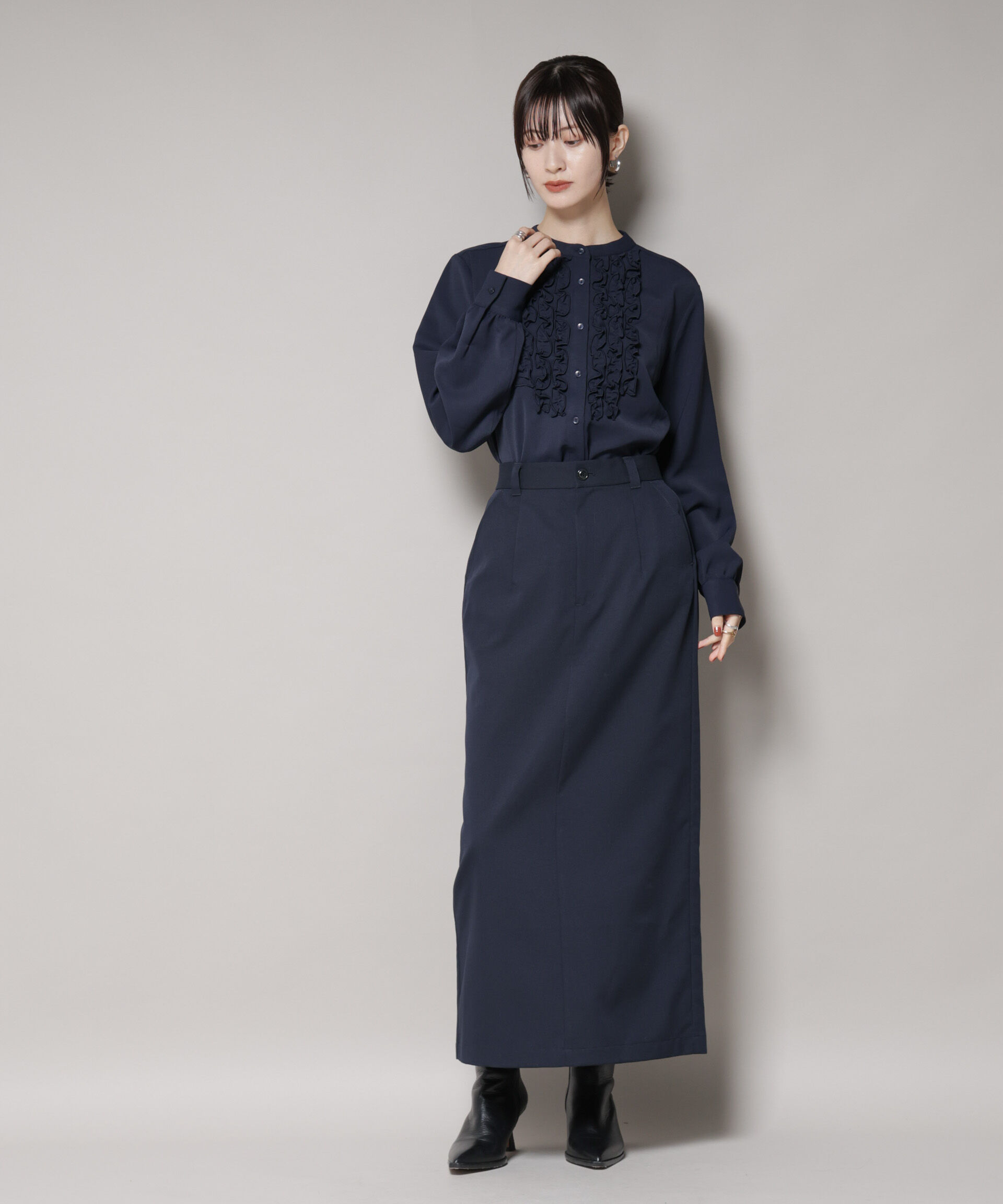 nano･universe「フロントフリルブラウス」|シャツ・ブラウス|