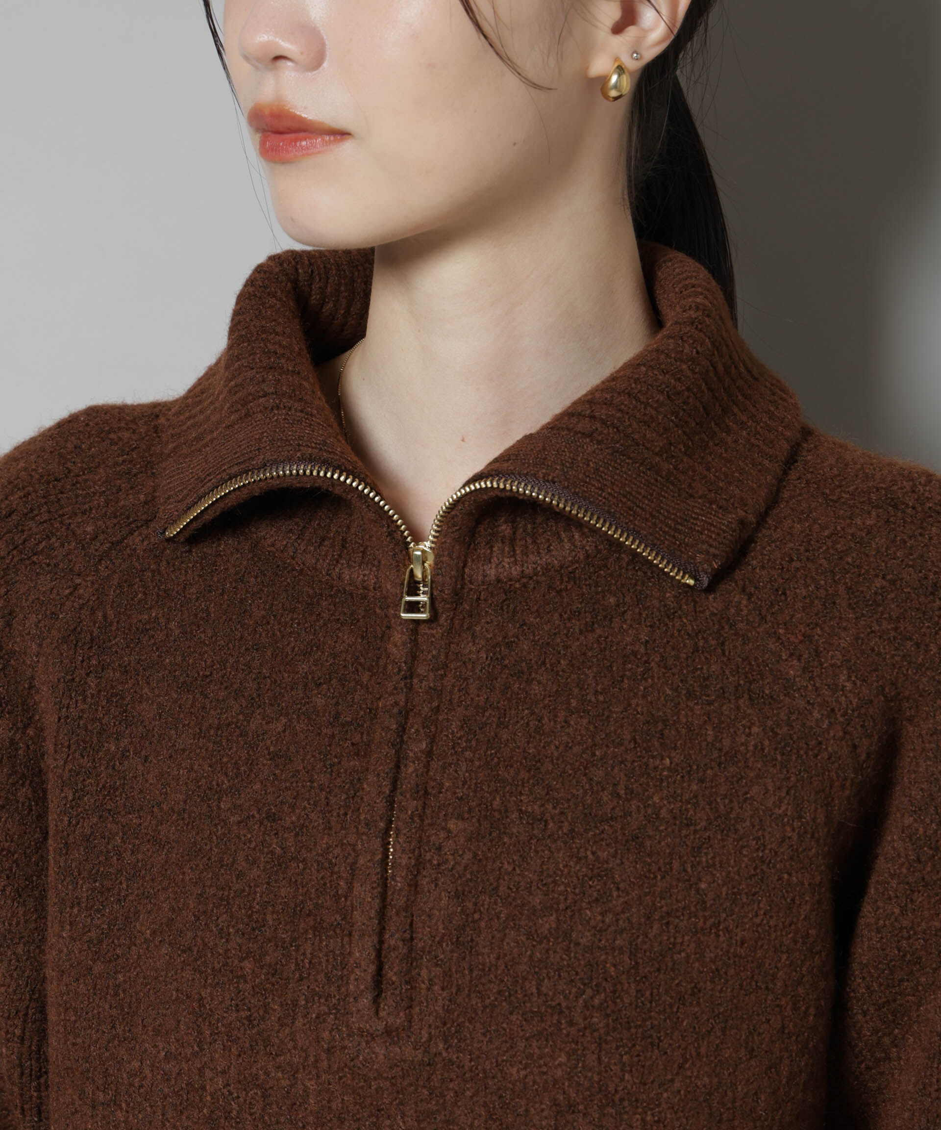 nano･universe「ハーフジップニットプルオーバー」|ニット・セーター|