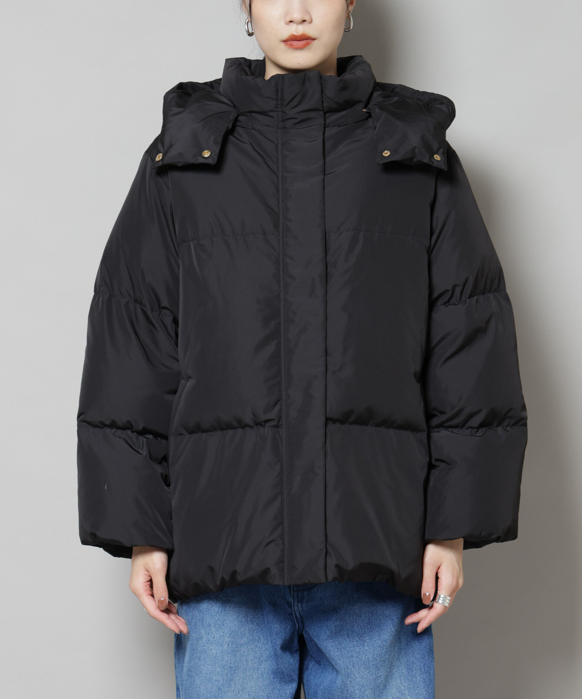 nano･universe「撥水加工 フードショートダウンコート」|ダウン|