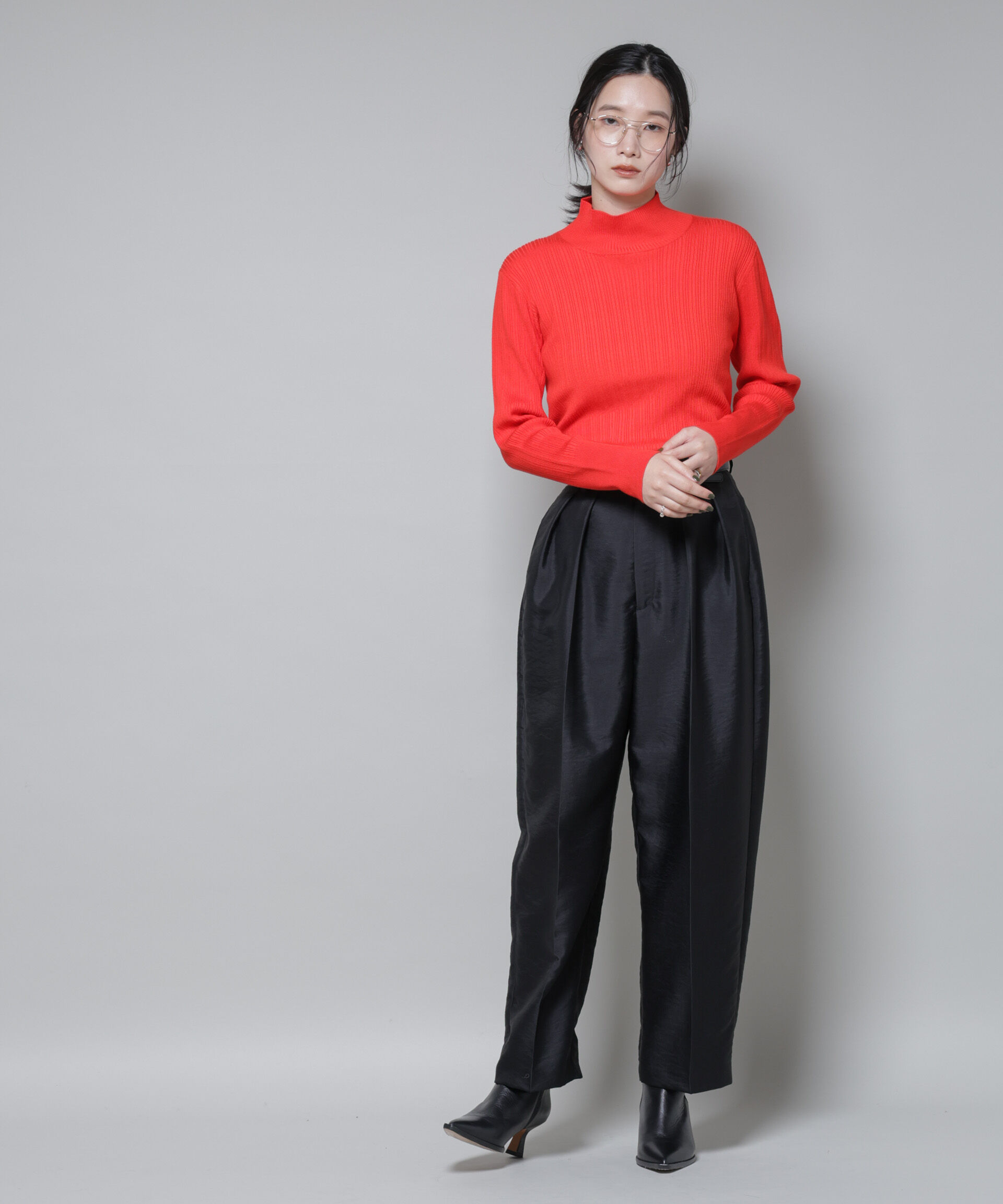 nano･universe「ホホバオイル加工ランダムリブタートルニット」|ニット・セーター|