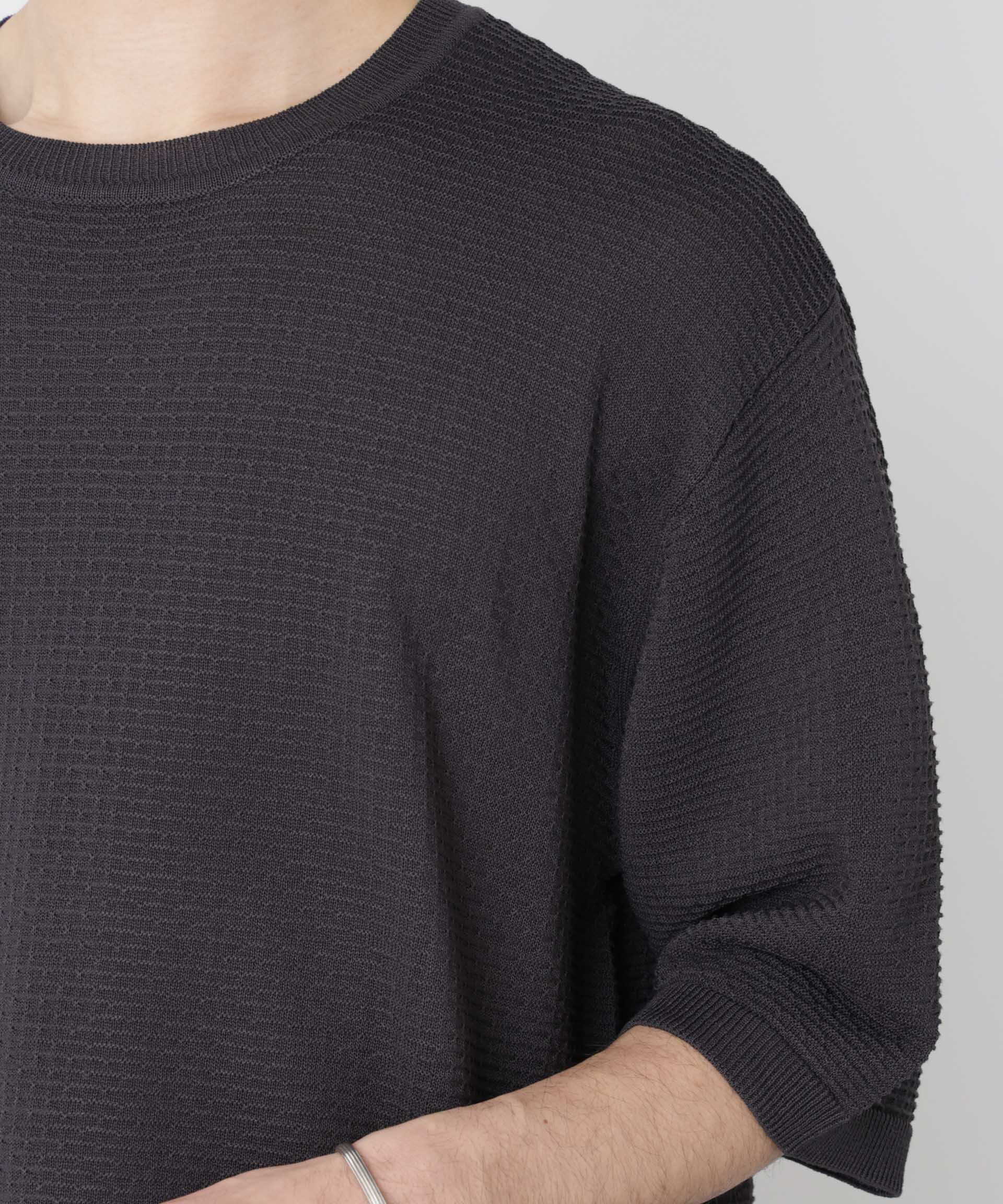 nano･universe「エアリードレープ ニットTシャツ 半袖」|ニット・セーター|