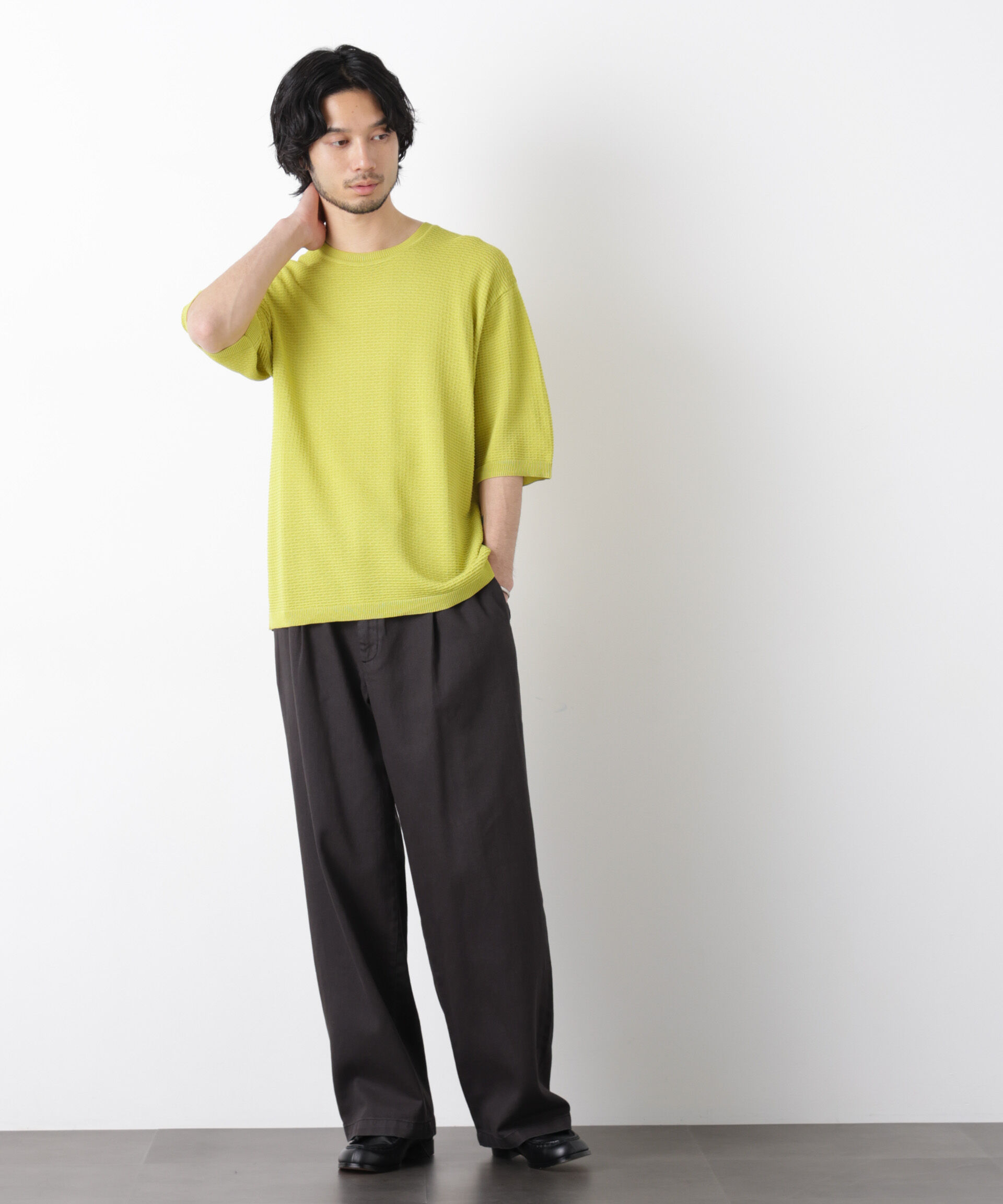 nano･universe「エアリードレープ ニットTシャツ 半袖」|ニット・セーター|