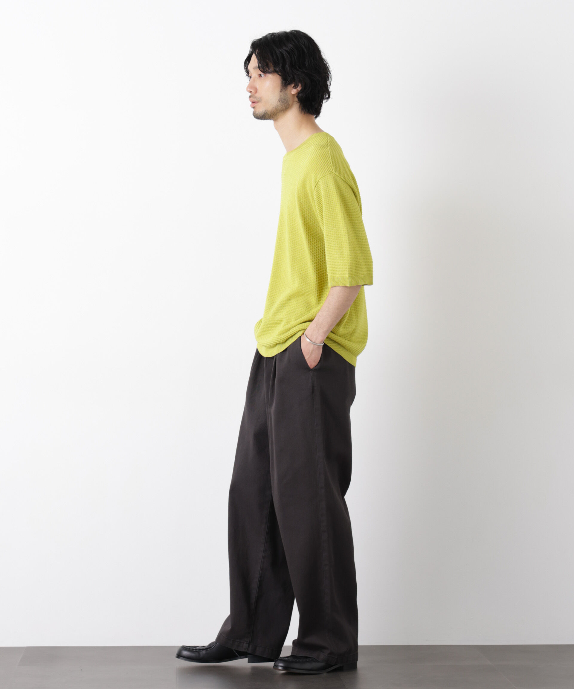 nano･universe「エアリードレープ ニットTシャツ 半袖」|ニット・セーター|