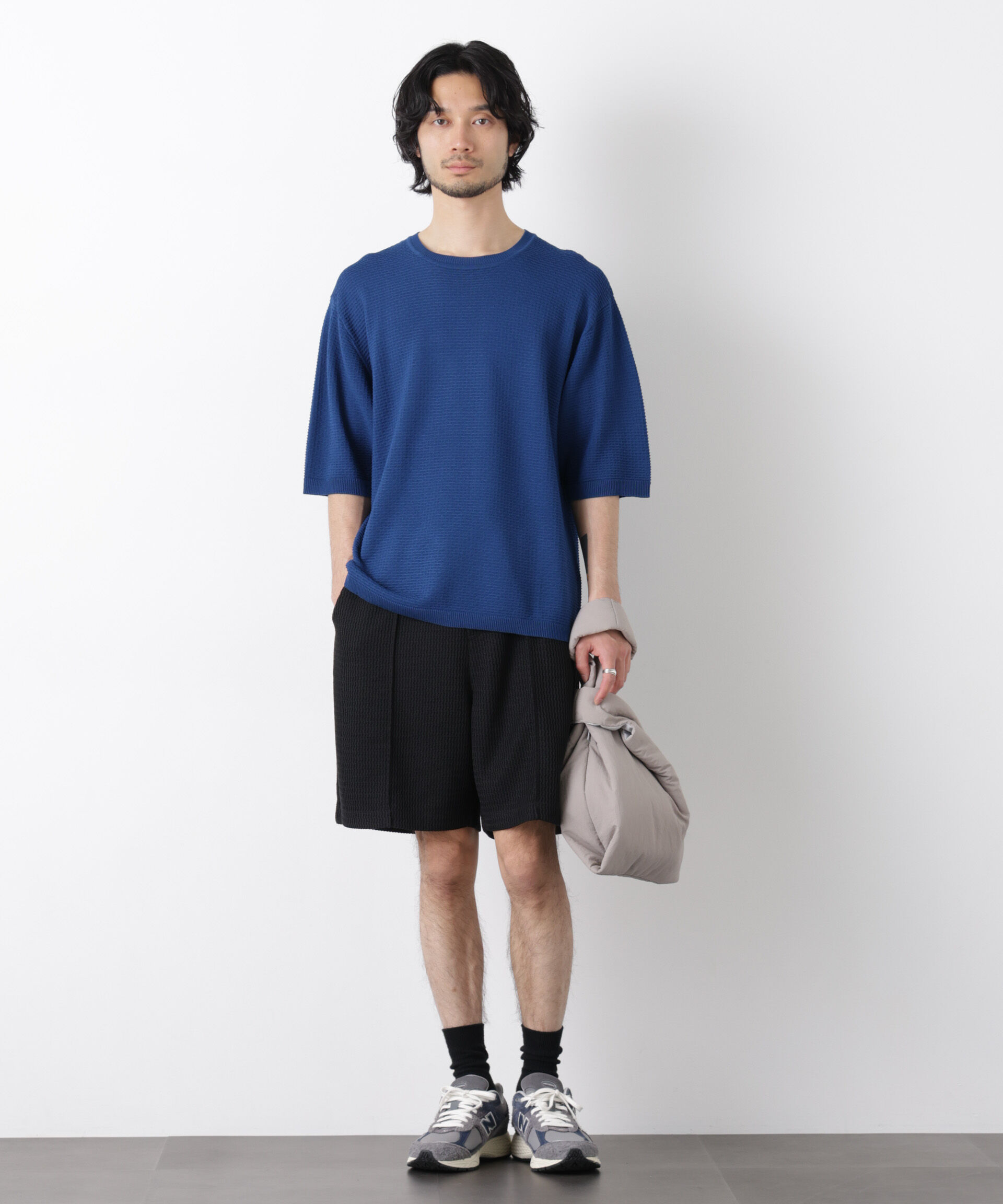 nano･universe「エアリードレープ ニットTシャツ 半袖」|ニット・セーター|