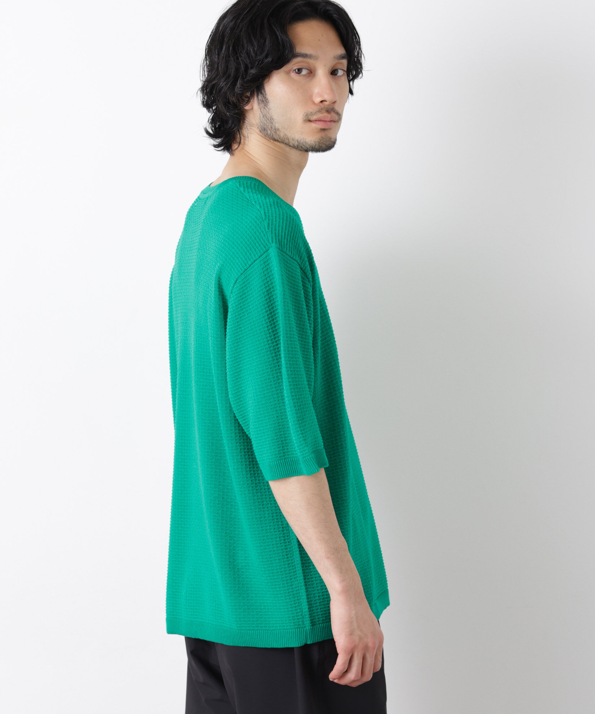 nano･universe「エアリードレープ ニットTシャツ 半袖」|ニット・セーター|