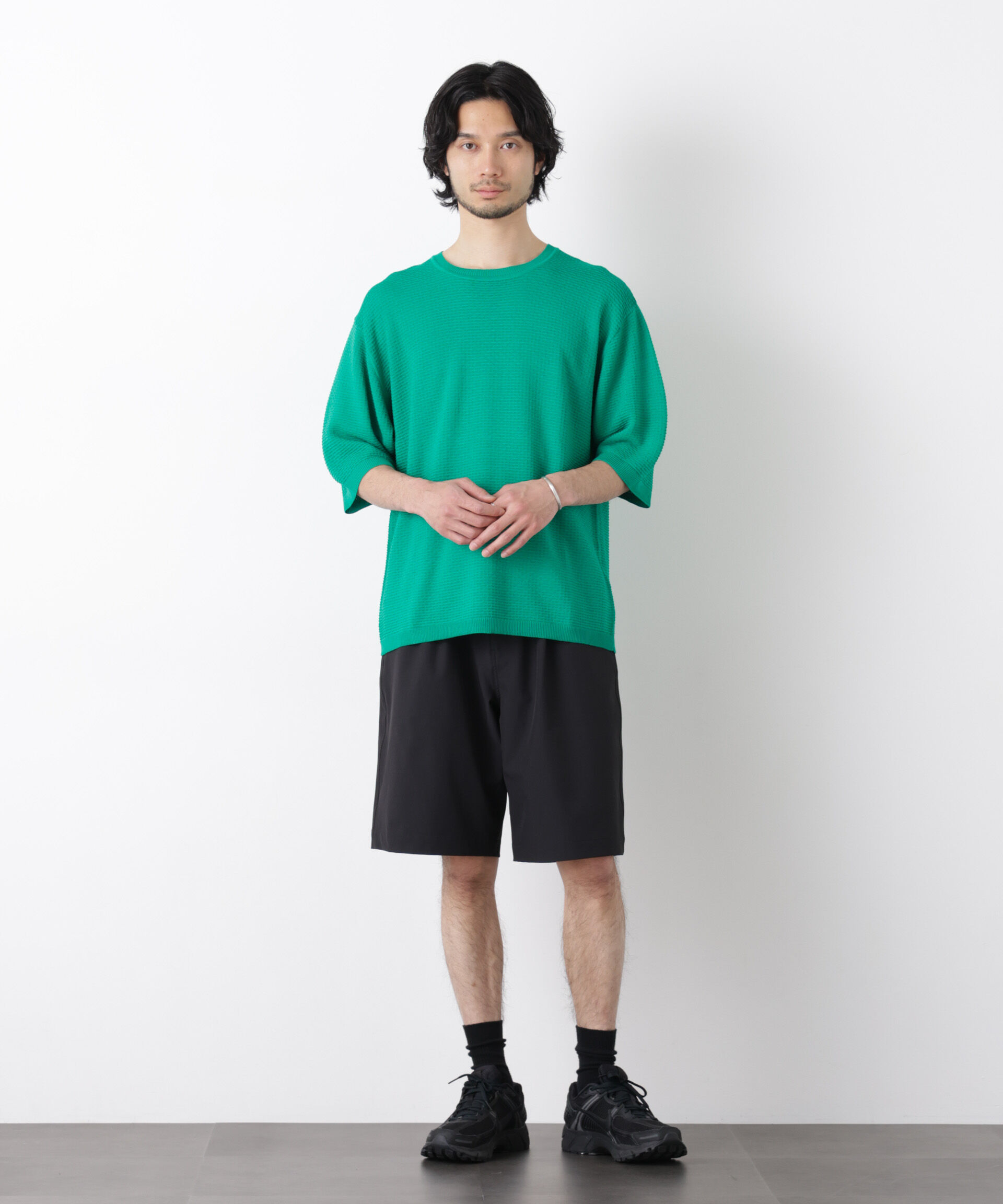 nano･universe「エアリードレープ ニットTシャツ 半袖」|ニット・セーター|