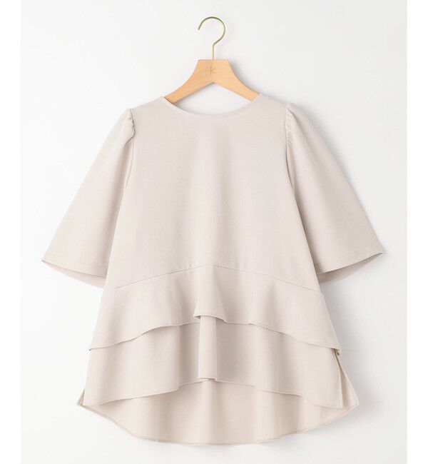 組曲「【接触冷感・吸湿・UVカット】ジョーゼットジャージーフリルブラウス」|シャツ・ブラウス|