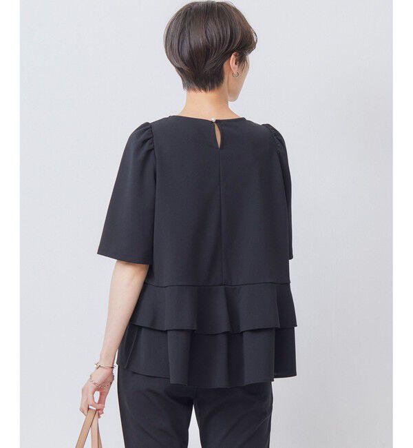 組曲「【接触冷感・吸湿・UVカット】ジョーゼットジャージーフリルブラウス」|シャツ・ブラウス|