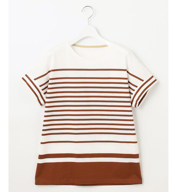 自由区「【洗える】ハイカウントボーダー カットソー」|Tシャツ・カットソー|