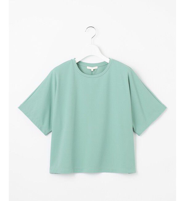 自由区「【接触冷感・UVカット・吸水速乾・抗菌防臭・洗える】ハイカウントクロップド丈 Tシャツ」|Tシャツ・カットソー|