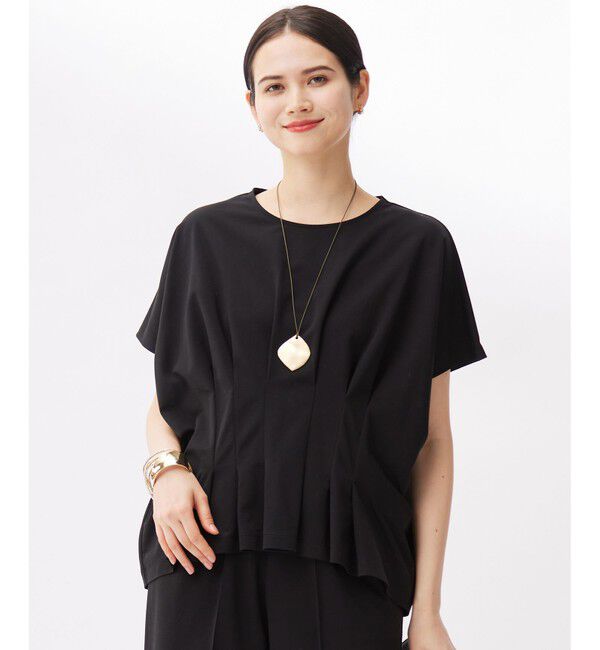 自由区「【セットアップ対応】ハイカウントモクロディ トップス」|Tシャツ・カットソー|ブラック