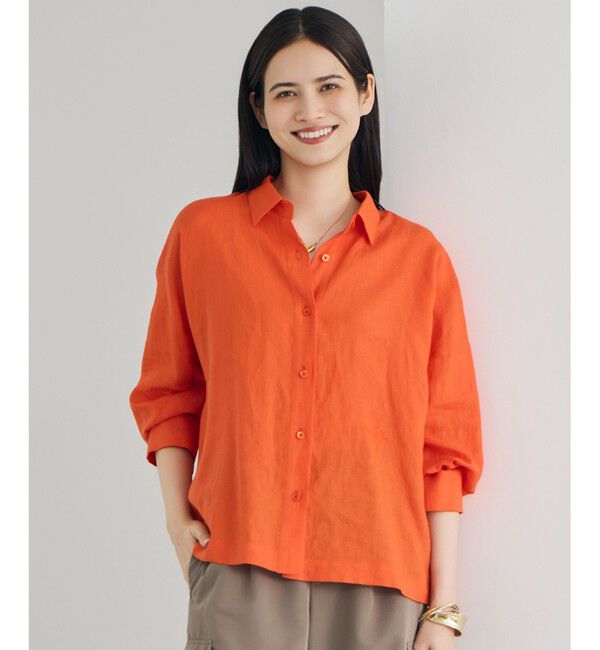 自由区「【カタログ掲載】トルコリネン シャツ」|シャツ・ブラウス|オレンジ