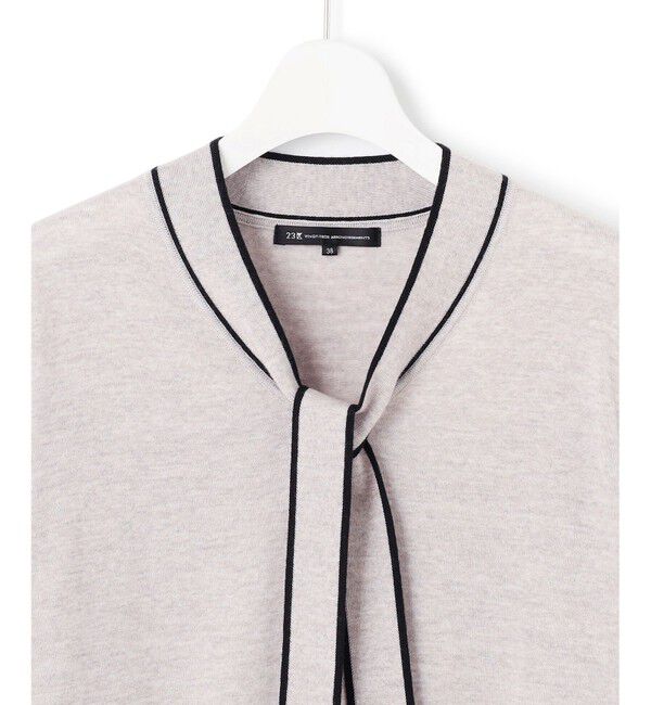 23区「【洗える】ウーステッドウール ボウタイ ニット」|ニット・セーター|