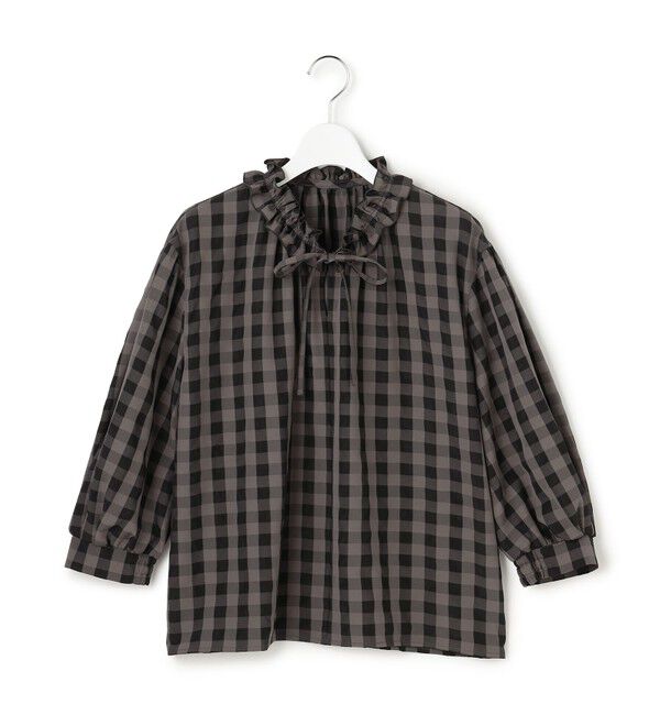 23区「【WEB&一部店舗限定】ブロックチェック フリル ブラウス」|シャツ・ブラウス|