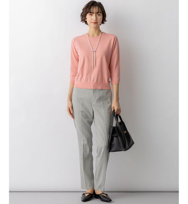 23区「プレミアムビオコットン クルーネック ニット」|ニット・セーター|