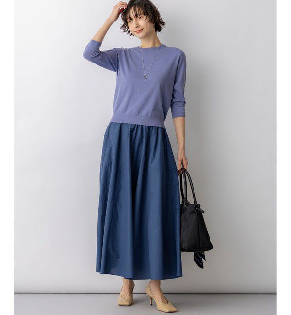 23区「プレミアムビオコットン クルーネック ニット」|ニット・セーター|