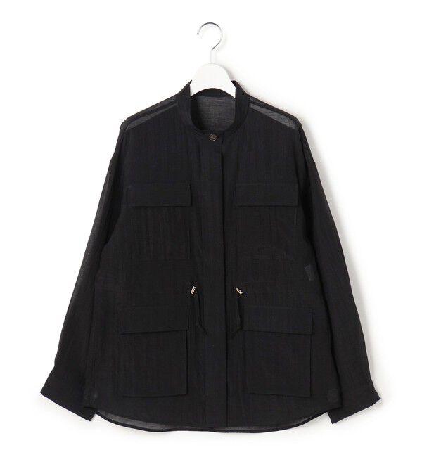 23区「【見上愛さん着用】リネンミックスシアースラブ ミリタリー シャツジャケット」|シャツ・ブラウス|