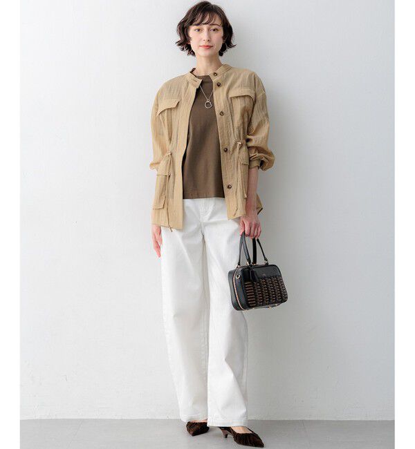 23区「【見上愛さん着用】リネンミックスシアースラブ ミリタリー シャツジャケット」|シャツ・ブラウス|