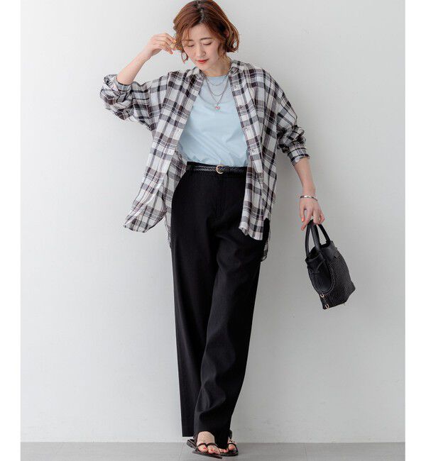 23区「【見上愛さん着用】シアーコンフォート クルーネック Tシャツ」|Tシャツ・カットソー|