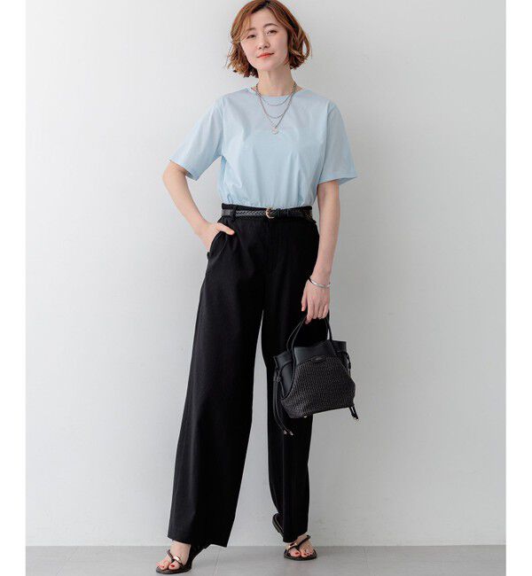 23区「【見上愛さん着用】シアーコンフォート クルーネック Tシャツ」|Tシャツ・カットソー|