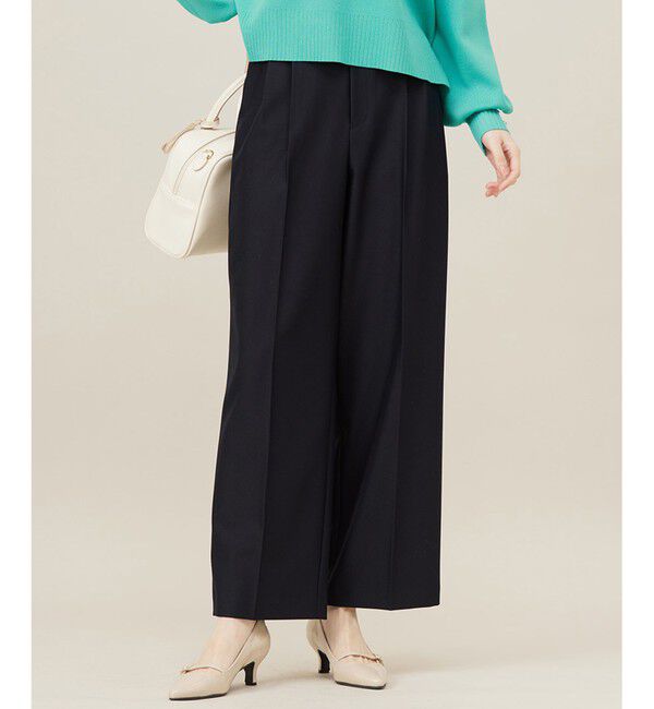 ANY SIS「【洗える】褒めらレディ ワイドパンツ」|その他|ネイビー