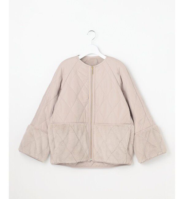 ANY SIS「フェイクファーコンビキルティング アウター」|テーラードジャケット|