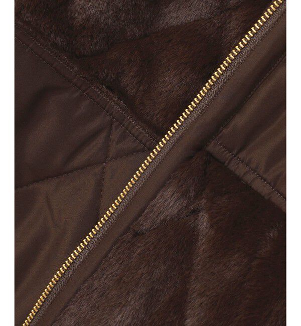 ANY SIS「フェイクファーコンビキルティング アウター」|テーラードジャケット|