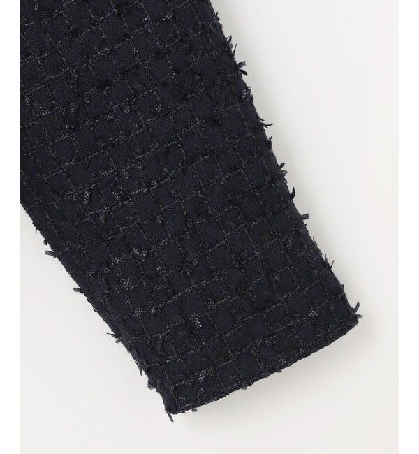 ANY SIS「リボンヤーンライトツイード ジャケット」|ノーカラージャケット|