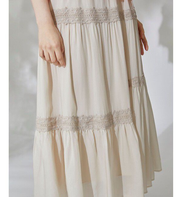 GRACE CONTINENTAL「ランダムレースマキシスカート」|スカート|