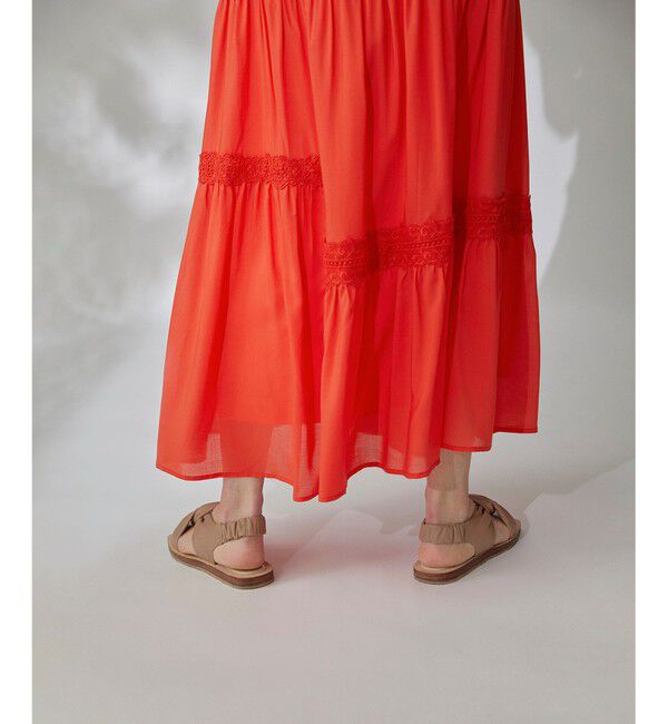 GRACE CONTINENTAL「ランダムレースマキシスカート」|スカート|