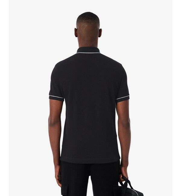 LACOSTE「オーガニックコットン ストレッチ鹿の子 配色パイピング比翼ポロシャツ」|ポロシャツ|