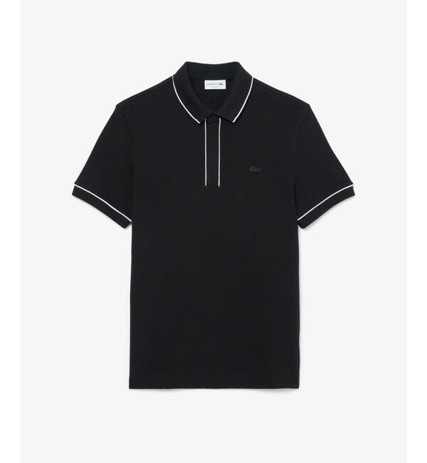 LACOSTE「オーガニックコットン ストレッチ鹿の子 配色パイピング比翼ポロシャツ」|ポロシャツ|
