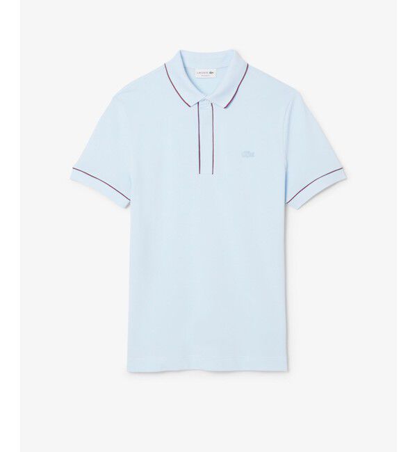 LACOSTE「オーガニックコットン ストレッチ鹿の子 配色パイピング比翼ポロシャツ」|ポロシャツ|