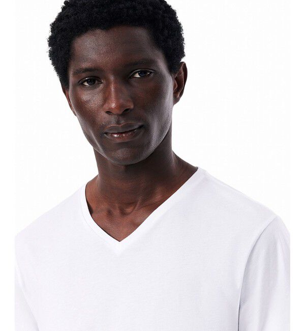 LACOSTE「３枚セット スリムフィット エッセンシャル ラウンジVネック半袖Tシャツ / 3パックTシャツ」|Tシャツ・カットソー|