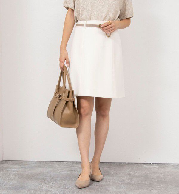 NOLLEY'S「ストレッチカルゼショートスカート」|台形|