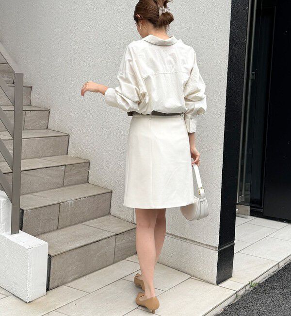 NOLLEY'S「ストレッチカルゼショートスカート」|台形|