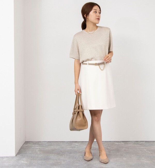 NOLLEY'S「ストレッチカルゼショートスカート」|台形|