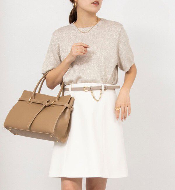 NOLLEY'S「ストレッチカルゼショートスカート」|台形|