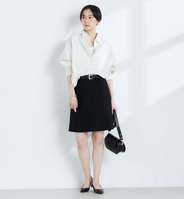 NOLLEY'S「ストレッチカルゼショートスカート」|台形|