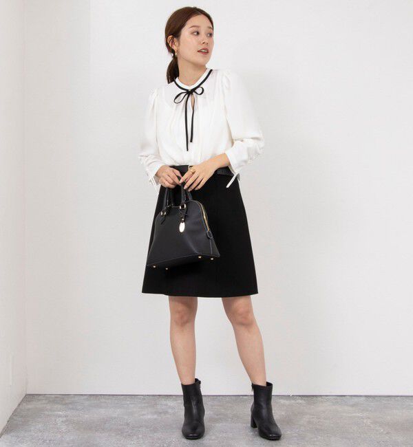 NOLLEY'S「ストレッチカルゼショートスカート」|台形|