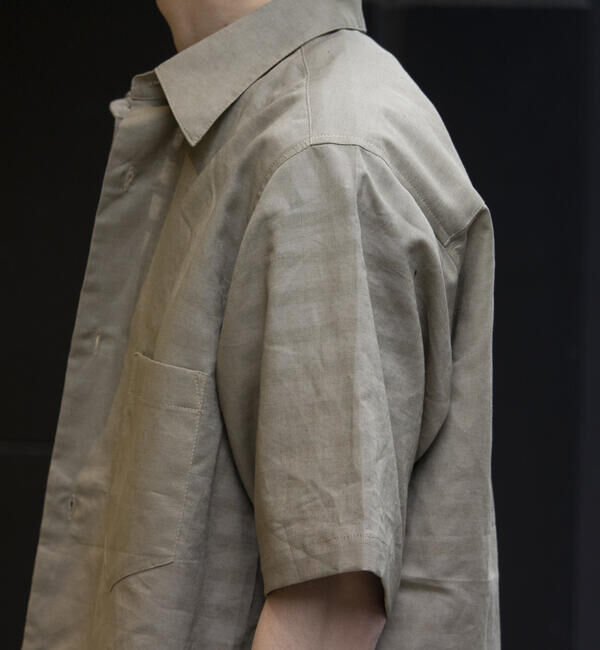 GLOSTER「【GLOSTER/グロスター】コットンリネン 半袖シャツ レギュラーカラー 綿麻」|シャツ・ブラウス|