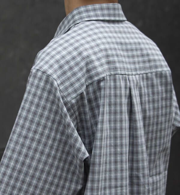 GLOSTER「【GLOSTER/グロスター】チェック半袖シャツ ボタンダウン ワンポイントロゴ刺繍入り」|シャツ・ブラウス|